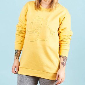 Pusheen Cat Baker Embossed Sweatshirt Yellow NWT